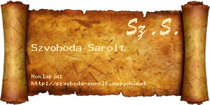 Szvoboda Sarolt névjegykártya